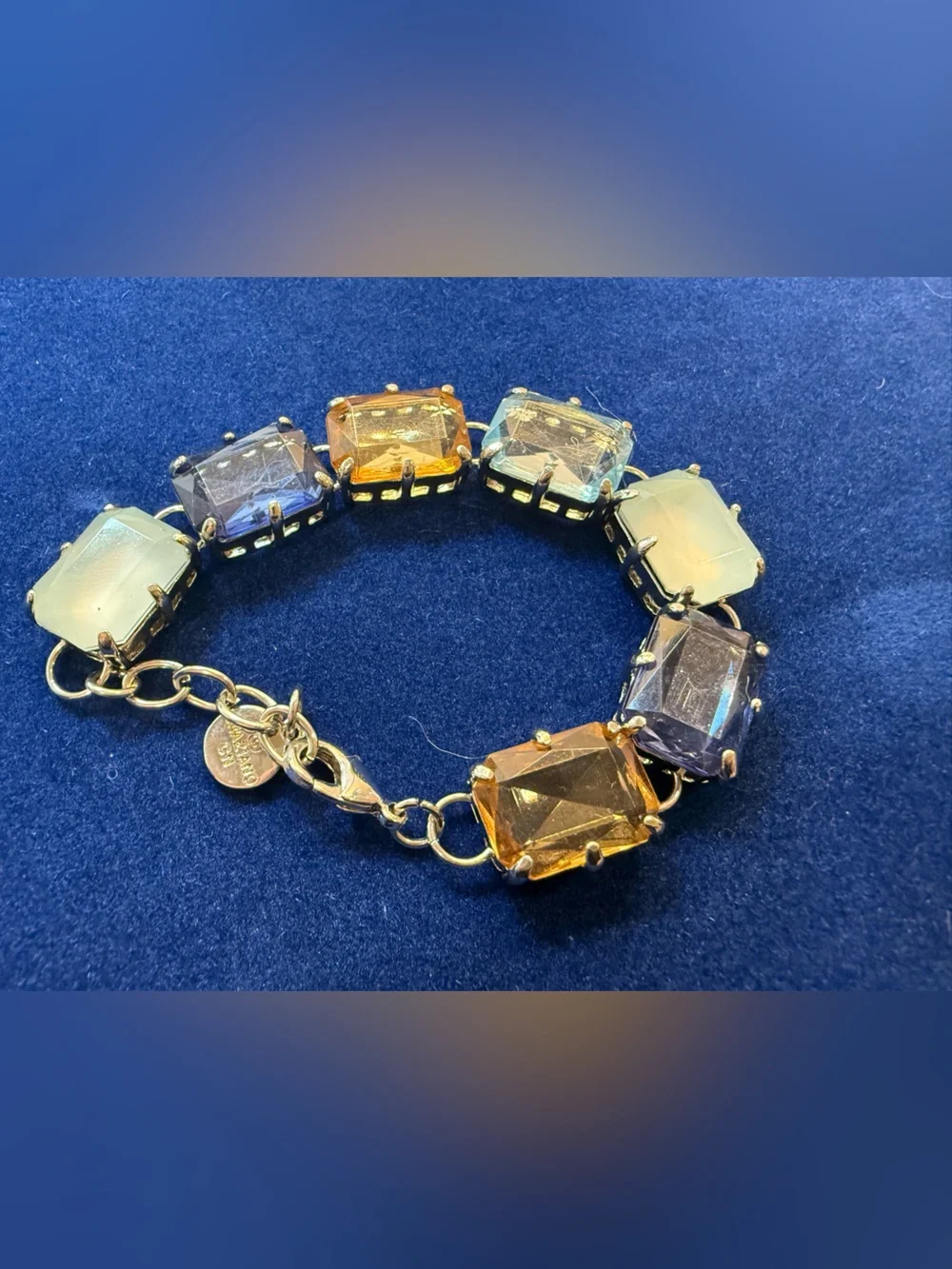 R.J. Graziano Statement Bracelet Multi Stone Gold Tone - Picture 3 of 15